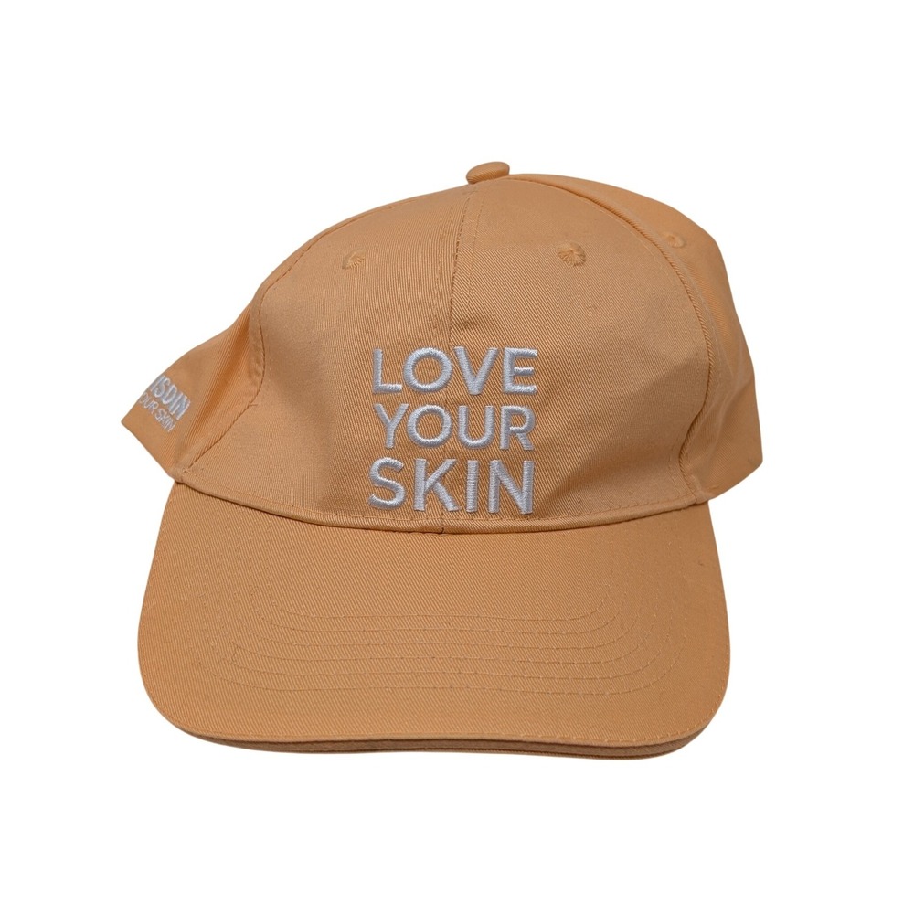 ISDIN Love Your Skin Baseball Cap Peach Orange‎ Cotton Blend Adjustable